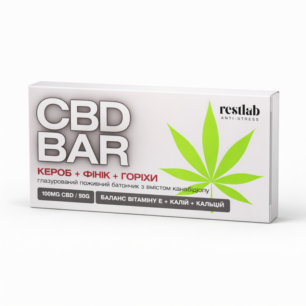 cbd-batonchyk-bar-z-kanabidiolom-kerob-finik-gorihy-50-g CBD батончик Bar з канабідіолом кероб + фінік + горіхи, 50 г - Зображення 1