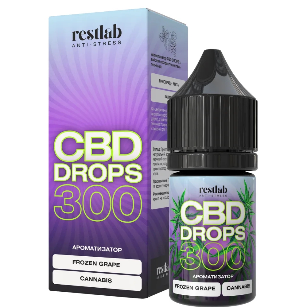 cbd-drops-ridyna-frozen-grapecannabis-300-mg CBD Drops (рідина) Frozen grape&Cannabis 300 мг - Зображення 1